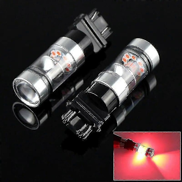 2 stk Canbus for Jeep Grand Cherokee 2011 2012 2013 3157 LED Dagkjørelys Pærer P27/5w P27/7w T25 Auto DRL Lampe (FMY) 2pcs LED Red