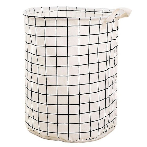 Stor Tvättkorg Rund Smutsig Kläder Vikbar Hink Förvaring Tunna Organizer (FMY) White 1pc