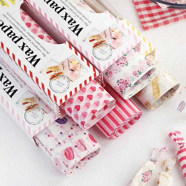 50 Ark Vaxpapper, Vattentätt Vaxpapper, Matinpackningspapper Hamburgare Bröd Smörgås Snacks (25*21cm) (FMY)