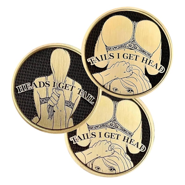 Rolig Mynt med Huvud och Svans, Dubbelsidig Lyckotoken, Huvud Jag Får Svans, Svans Jag Får Huvud, EDC Leksak Spranks Gåva för Män & Kvinnor (FMY) 4pcs