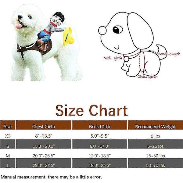 Pet Ideas Rolig Hästryttare Cowboy Kläder Roliga Husdjurskläder Hundkläder (FMY) s