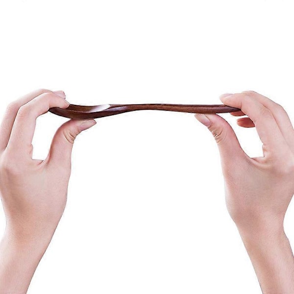 Puiset lusikat, 10 kpl puinen keittolusikkasetti, pitkävartiset luonnonpuulusikat syömiseen, sekoittamiseen, hämmentämiseen ja ruoanlaittoon - 18,5 cm (FMY) brown