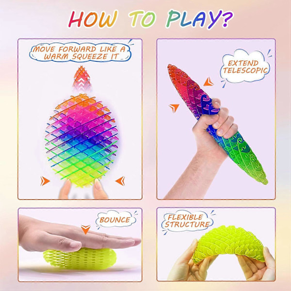 Fidgets Orm Leker, 3D-printing Elastisk Orm Fidget Leker for Barn, Fidget Leker Voksne, Sensoriske Leker for Barn med Autisme, Autisme Sensorisk Pro (FMY)