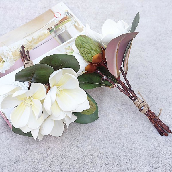 Simulering Magnolia Färskbevarad iögonfallande Vackra bordselement Konstgjorda blommor Fotografi rekvisita (FMY)