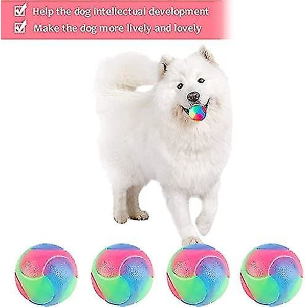 Led Light Up -koirapallot, vilkkuva elastinen pallo, valovoimaiset elastiset pallot, värikäs led-molarpallo lemmikkieläimille, interaktiiviset lelut (FMY)