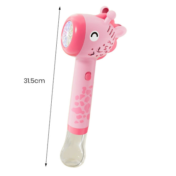 Elektrisk Giraff-Bubbelblåsare med Ljus 10 Hål Cartoon Djur Barn Handhållen Automatisk Bubbelblåsare Maskin Leksak Pojkar Flickor Födelsedag (FMY) Yellow