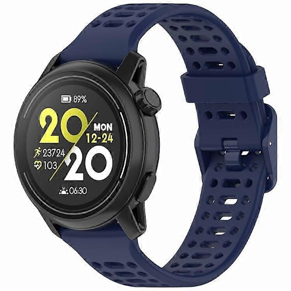 Kompatibel med Coros Pace 2 / Apex 2 / Apex 42mm Silikone Urrem Ensfarvet 20mm Urrem (FMY) DarkBlue