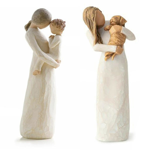 Mor og sønn figurin hjemmepynt Resin håndverk Far og barn skulptur dekorasjon bordplate for familie (FMY) As shown