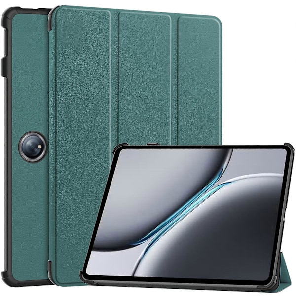 Skyddande Läderfodral med Stativ för OnePlus Pad 2 (FMY) Blackish Green