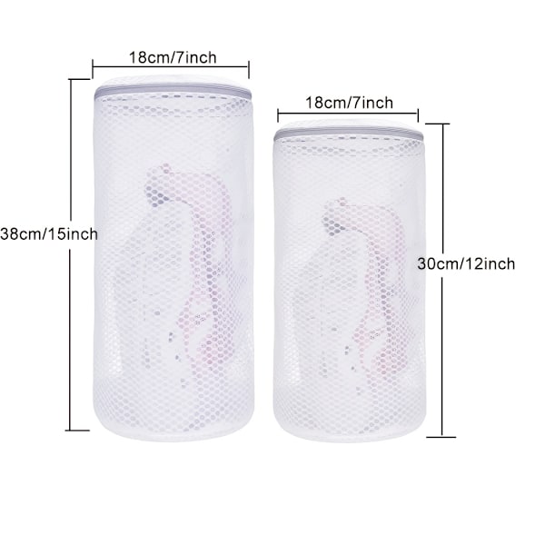 2 st Skotvättpåsar, Sneaker Mesh Tvättsäck, Skorengörings Tvättsäck, Honungskamtyg Grå Blixtlås Stor Storlek Tvättsäck, 7 X 15 Tum (FMY) 2 Shoes Bags