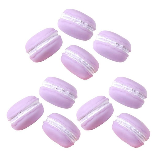 Simulerte Makronkaker Kunstig Harpiks Matleker 10 stk Falsk Matmodell (FMY) Purple
