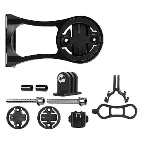 Pyörän ohjaustangon kiinnitysteline ajanottokellon jatkoteline Garmin Bryton Cateye -laitteille Black