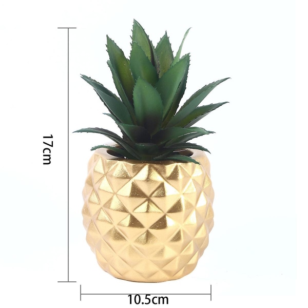 Kunstig Sukkulent Pot Falsk Ananas Falske Dekorative Planter Falske Mini Potteplanter Til Landhus Hjem Kontor Køkken Badeværelse (FMY)