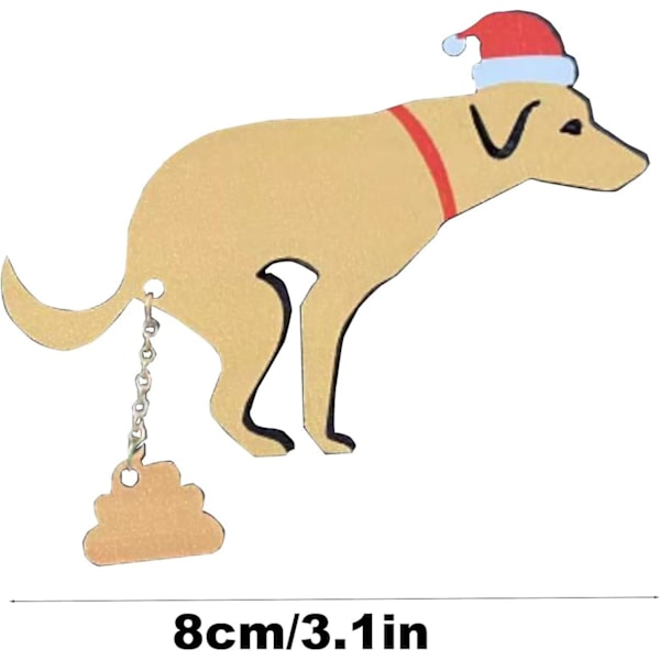 Hundlebajs Julgranspynt Hundlebajs Pynt Trä Hängande Pynt Presenter Jul Semester Bästa Presenten För Hundälskare (FMY)
