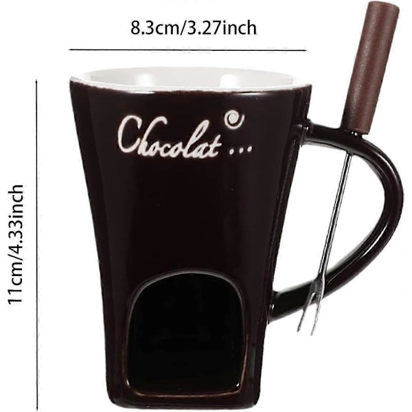 Sjokolade Fondue Kanne Kaffe Kanne Sjokolade Smelte Kanne med Gaffel Fondue Pot Varmer Kanne Godteri Hot Pot for Godteri Ost Matlaging Dessert  (FMY) coffee