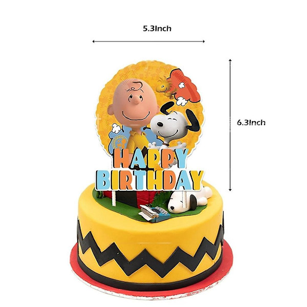 Snoopy-teemainen syntymäpäiväjuhlatarvikkeet, sisältää bannerin, kakun ja cupcake-koristeet, ilmapalloja ja koristeita (FMY)