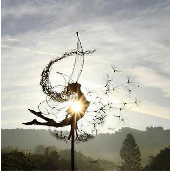 Dansende Fe-Løvetand Statue Ornament Stakes (FMY) Dandelion F