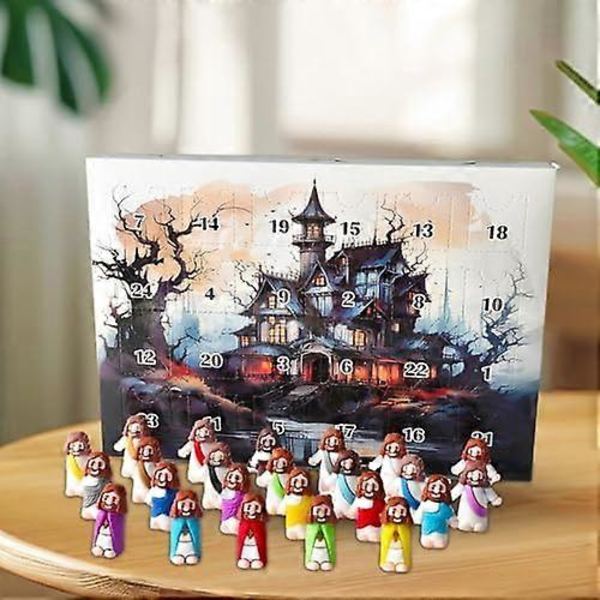 2024 Jesus Adventskalender 24 Mini Figurer Jesus Statyer för Barn Julgåva (FMY) B