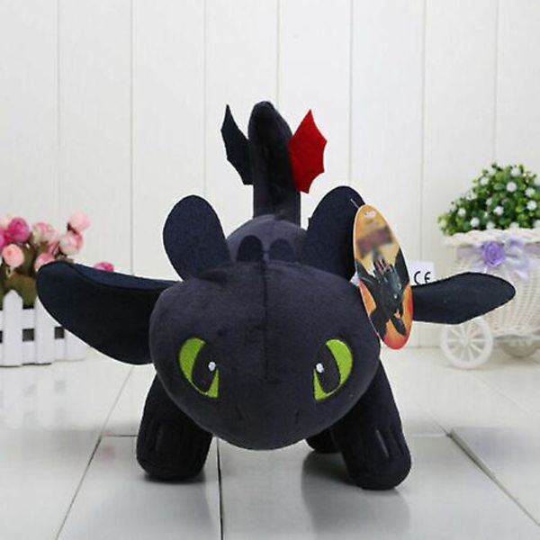 35cm Hvordan træner man din drage 3 Tandløs plys legetøj natlys Fury Kids Dolls  (FMY) Black