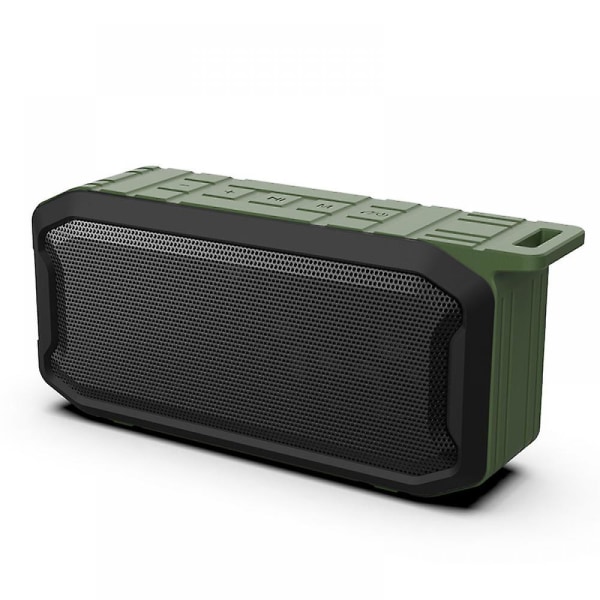 Trådløs Bluetooth Stereo Bærbar Højttaler Stødsikker Ipx7 vandtæt højttaler med bas (grøn) (FMY)