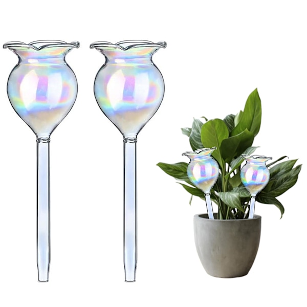 Plantevandere Selvvandede Kugler Selvvandede Pigge Håndblæst Klar Glas Plantevandspærer Enheder Til Indendørs Udendørs (FMY) 2Pcs