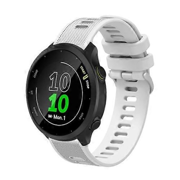 Til Garmin Forerunner 245 Music 20mm Silikone Twill Urrem (FMY) White
