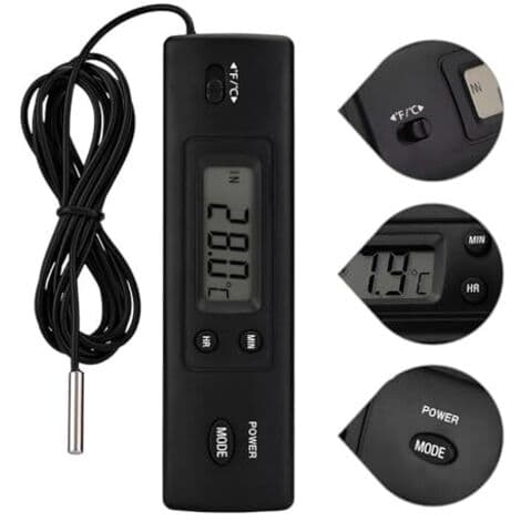 LCD Digitalt Termometer med Kablet Temperaturføler og Elektronisk Sensor til Køleskab og Fryser (FMY)