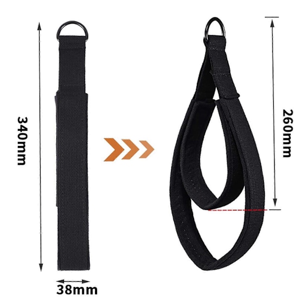 1 par Pilates Stropper Pilates Dobbelt Løkke Strop Reformer Fitness D-Ring Stropper Polstret Pilates Udstyr D-Ring Yoga Træningsstropper Tilbehør Black