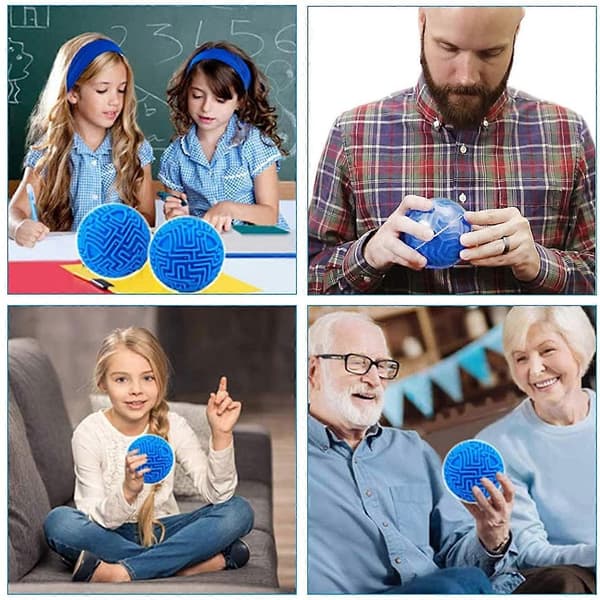 3D Gravity Memory Sequential Maze Ball -pulmapelilelu lapsille ja aikuisille (sininen) (FMY) blue