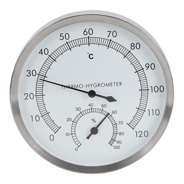 -Hygrometer 2-i-1 rostfritt stål Bastu Rumstermometer Hygrometer -Hygrometer Basturumstillbehör (FMY)