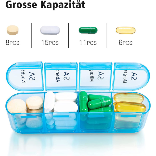 Tablettilaatikko 7 päivää Aamu Päivä Ilta Yö, Pieni Lääkepurkki 7 päivää 4 Lokeroa, Pillitalla 7 päivää 3 Lokeroa, Pillitalla Suuri, Tablettilaatikko Viikko