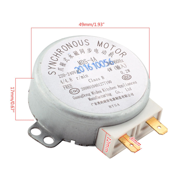 Synkron Motor Bakke Motorer 4w 50/60hz Til Midea Mds-4a Pladespiller Motor  (FMY)