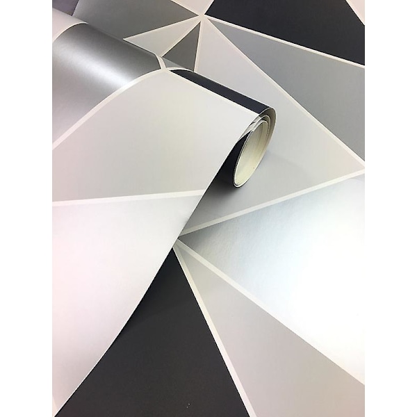 Apex Geometrisk Tapet (FMY) Black/Silver