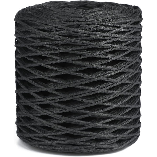 200m Raffia Paper Cord Paper Yarn Raffia Twine Joulun, Lahjapaketoinnin, Käsityön Koristelu Musta  (FMY)