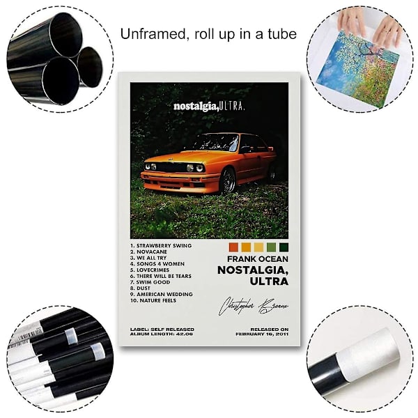 Nostalgia, Ultra Frank Ocean Album Cover Poster för Rum Estetisk Poster Dekorativ Måleri Canvas Väggkonst Vardagsrum Posters Sovrum Pa  (FMY) No Frame 20x30cm(8x12in)
