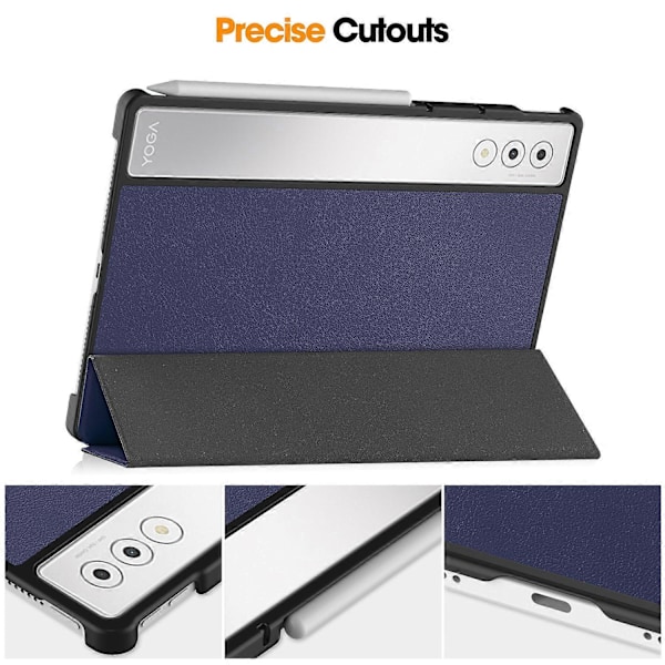 För Lenovo Yoga Tab Plus Fodral Anti-Fall Läder Ställ Tablet Skydd - Grå (FMY) Multicolor Dark Blue