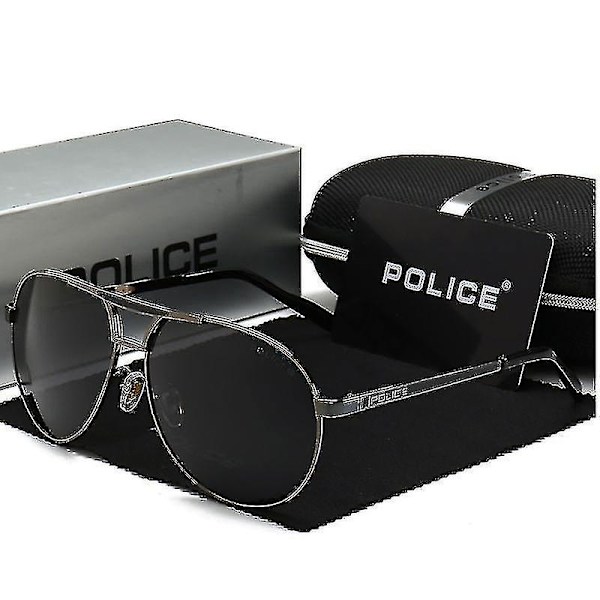 Politi Mænds Polariseret Uv400 Solbriller Aviator Briller  (FMY) Grey