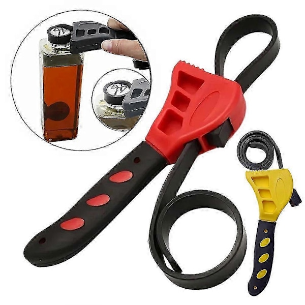 JiaWei Kapsylrem Burköppnare Justerbar Flaskburköppnare för Svaga Händer Ergonomiska Burk-Gripar för Hemmakök QVp (FMY) Red 6 inch