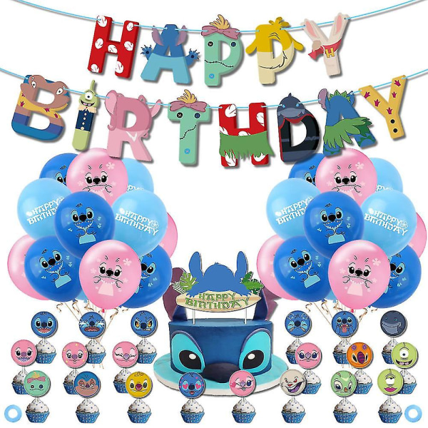 Star Baby Stitch -teema Syntymäpäiväjuhlakoristelu Stitch Lasten syntymäpäivän ilmapallo set (FMY)