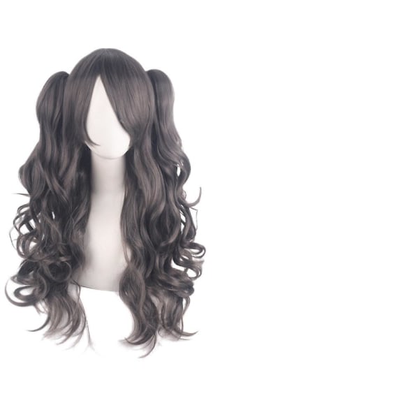 Lolita Long Curly Clip On Ponytails Cosplay Wig, Double Ponytail Tiger Clip Long Curly Wig (grå),wz-1351 (FMY)