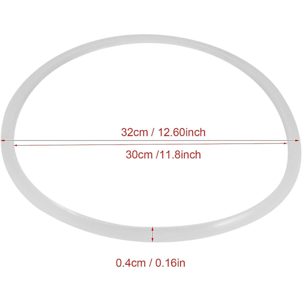 6 Kokoa Vaihdettavat Joustavat Kirkkaat Silikonitiivisteet Painekattilan Tiivisterenkaat Kotikeittiötyökalu Painekattiloille (halkaisija 24 cm) (FMY) Diameter 30CM