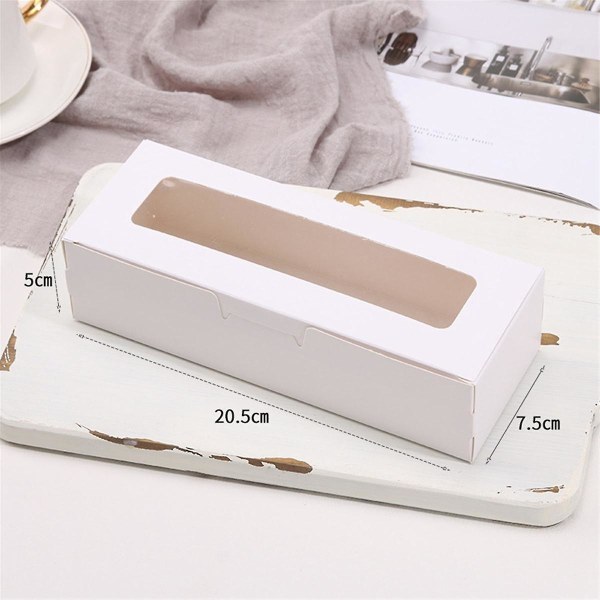 25 stykker Macaron-bokser med klart utstillingsvindu Macarons-beholder eller emballasjesett for sjokoladedesserter Kake A (FMY)