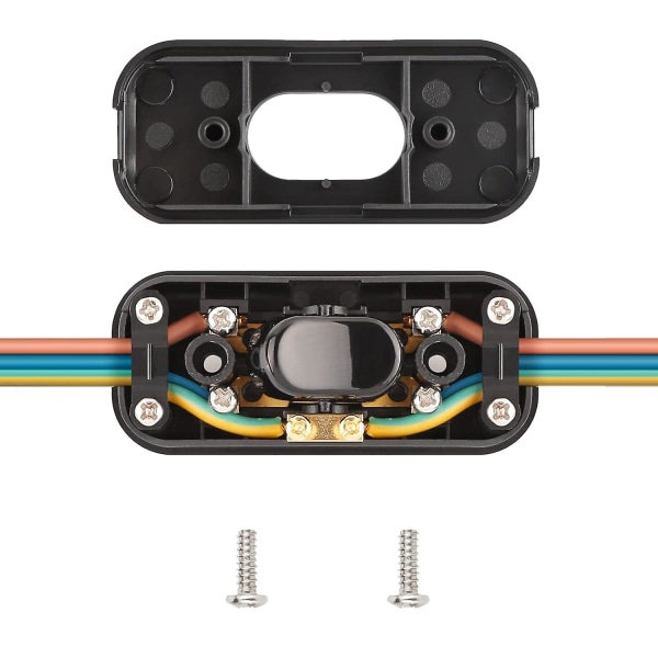 6a Bi-pol Bryter, Inline-ledning Bryter for Små Apparater eller Lampe, Svart - 4-pakning (FMY)