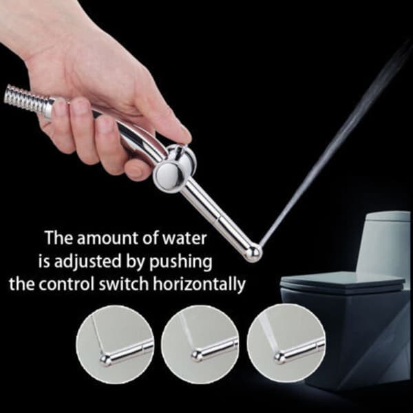 Dusjrens, toalettkran, dusjhode, bidetsett, sølv G1/2（FMY）