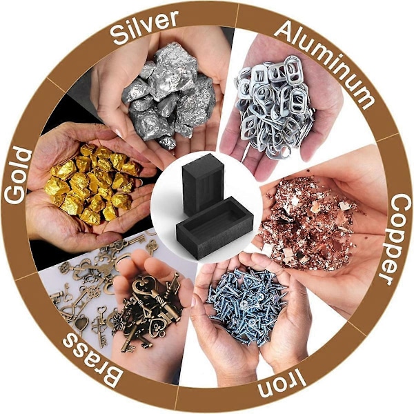 1 Stycke 1kg Grafitgjutform Gjutverktyg, Gjutsmältverktyg, Används för att förädla Guld, Silver, Koppar, Aluminium (FMY) Black
