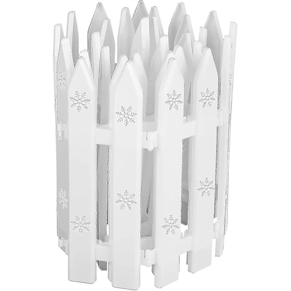 15 stk. Tykke Hvide Plastik Stakit Juletræ Hegn Mini Hegn Dekoration Til Jul Bryllup Fest Have Hjem, 12 Tommer (FMY)