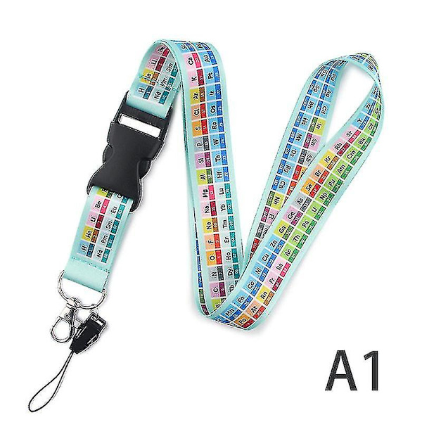 Kemia jaksollinen järjestelmä elementtejä Lanyards avaimenperä kaulahihnat puhelin köysi  (FMY)