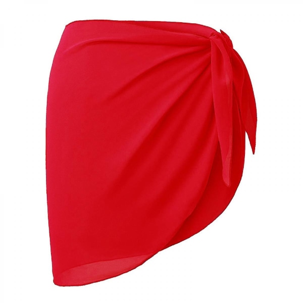 Cover för damer sommar strandomlottkjol Badkläder Bikinitäckningar (röd) (FMY)