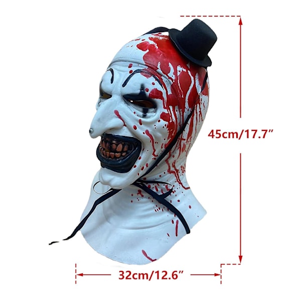 Terrifier 2 Art the Clown Gysermaske Halloween Party Maskerade Horrormasker (FMY) Red