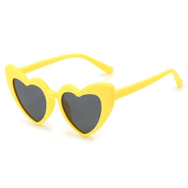 Barnsolglasögon Silikonpolariserade glasögon Barnsolglasögon Hjärta Solglasögon----gul (FMY)